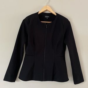 TOPSHOP peplum zip up jacket blazer